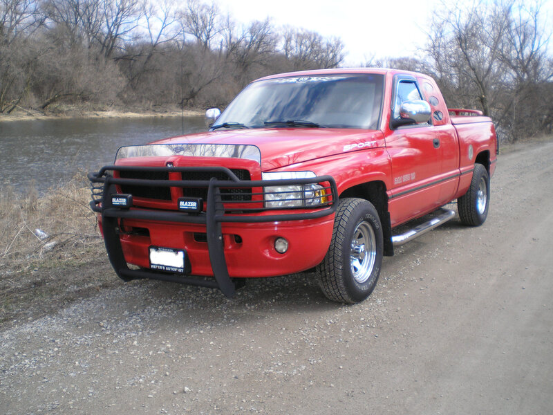 Red Pickup Truck — Calm, Winter