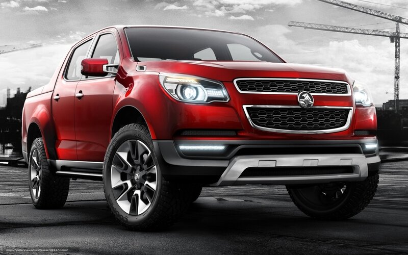 Red Pickup Truck — Dramatic, 3d Render, Cranes