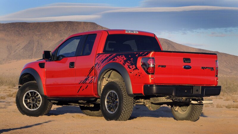 Red Pickup Truck — Dramatic, Afternoon, Photograph, Desert