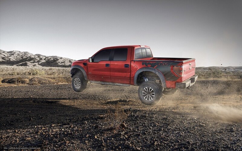 Red Pickup Truck — Dramatic, Afternoon, Photograph, Dust