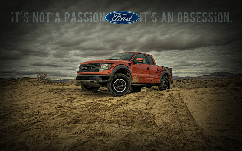 Red Pickup Truck — Dramatic, Photograph, Desert, Clouds