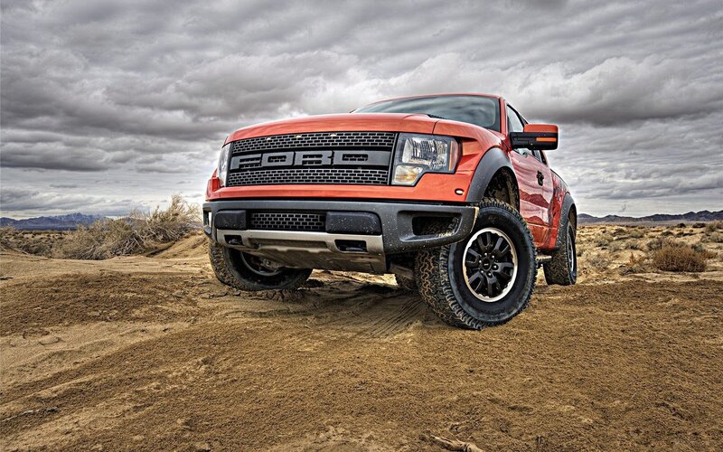 Red Pickup Truck — Dramatic, Photograph, Desert