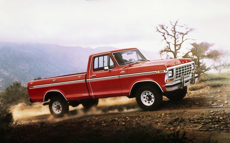 Red Pickup Truck — Dramatic, Photograph, Dirt Road