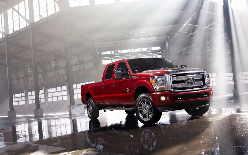 Red Pickup Truck — Dramatic, Photograph, Warehouse, Light Beams, Wet Floor, Black