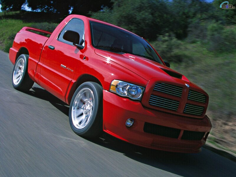 Red Pickup Truck — Dynamic, Afternoon, Photograph, Road, Trees, Wheels