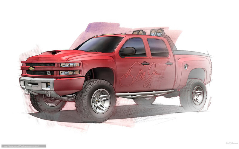 Red Pickup Truck — Dynamic, Illustration