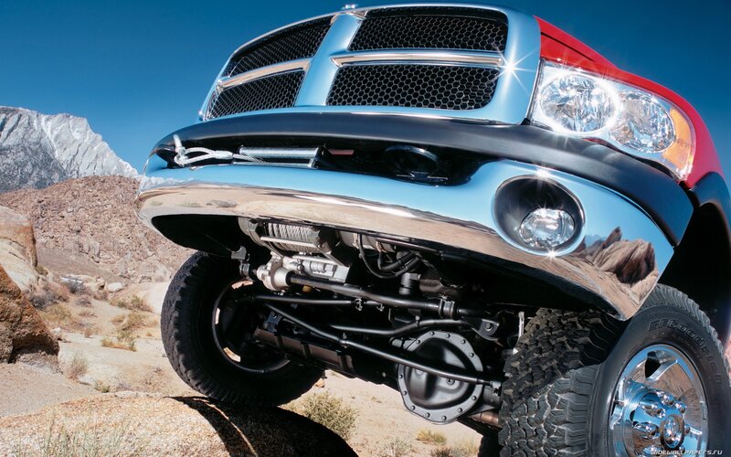red pickup truck in desert