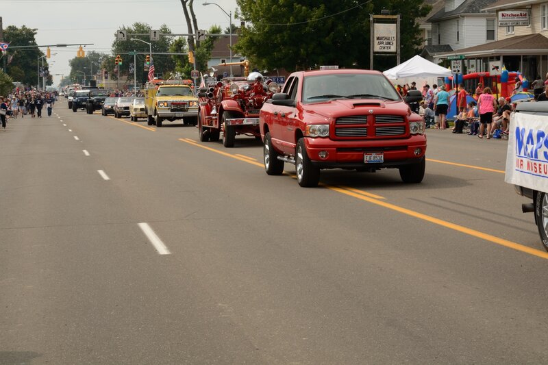 Red Pickup Truck in Parade