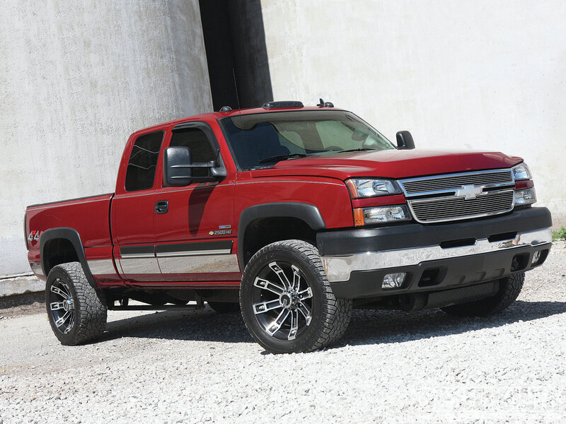 Red Pickup Truck — Neutral, Afternoon