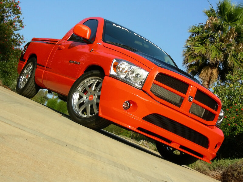 Red Pickup Truck — Orange, Dramatic, Afternoon