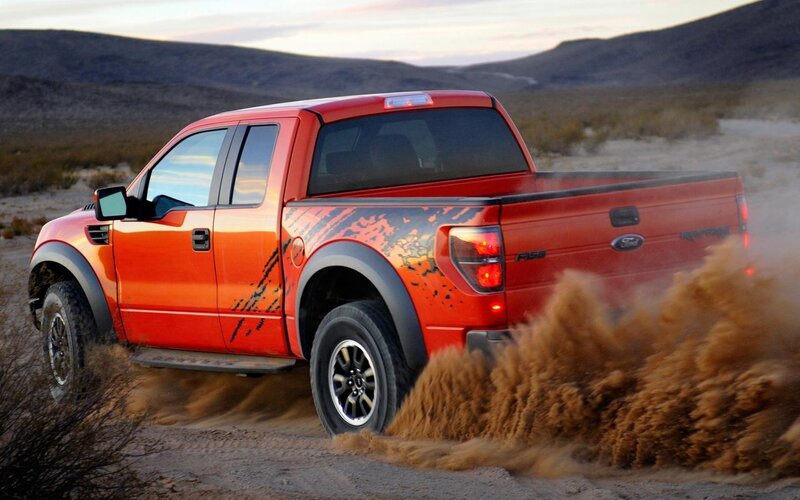 Red Pickup Truck — Orange