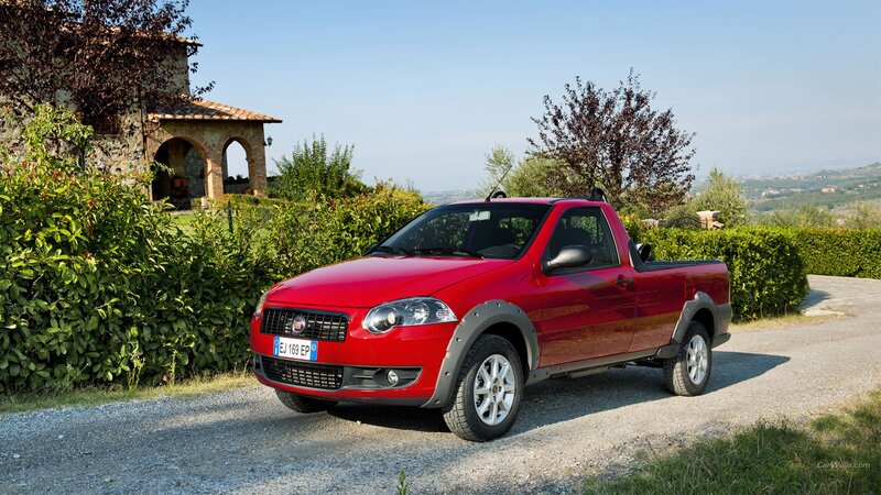 Red Pickup Truck — Serene, Afternoon, Photograph, House