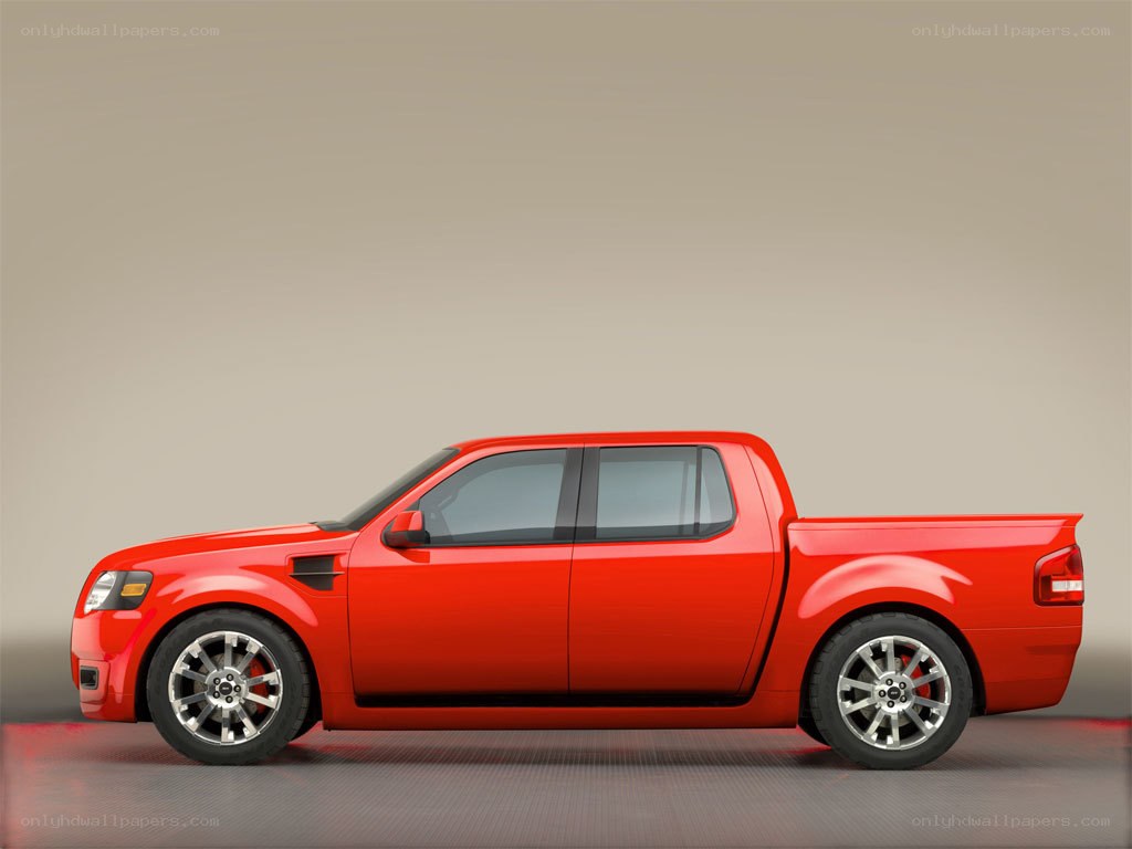 red pickup truck side view