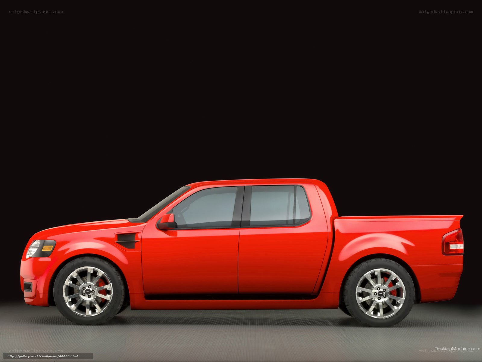 red pickup truck side view
