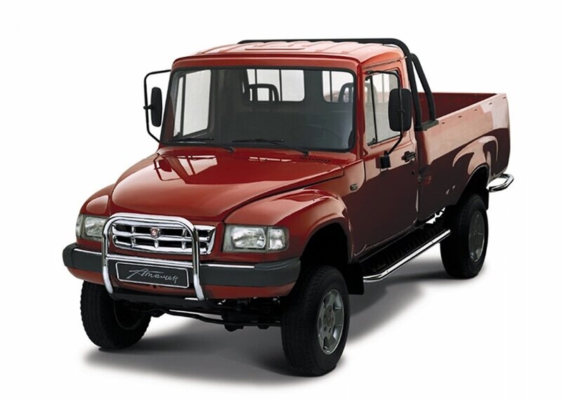 red pickup truck