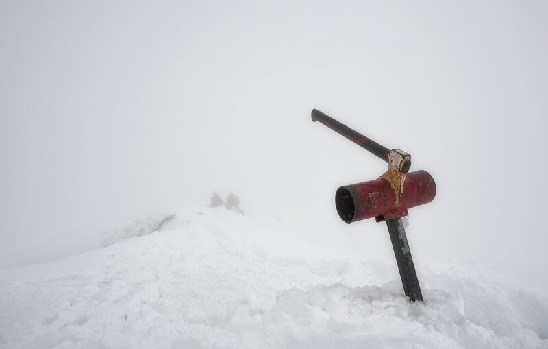 Red Pipe in Snow