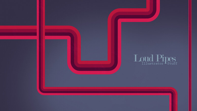 Red pipes on dark background
