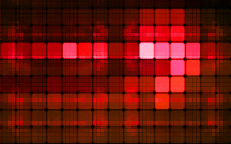 red pixel art grid