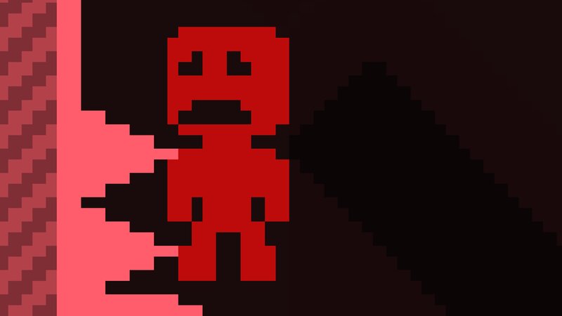Red Pixelated Figure