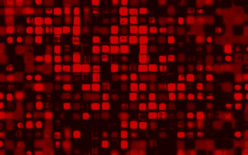red pixelated grid pattern