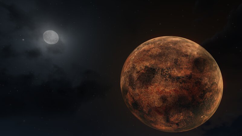 Red Planet and Moon
