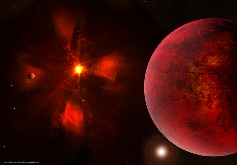 Red planet and star system