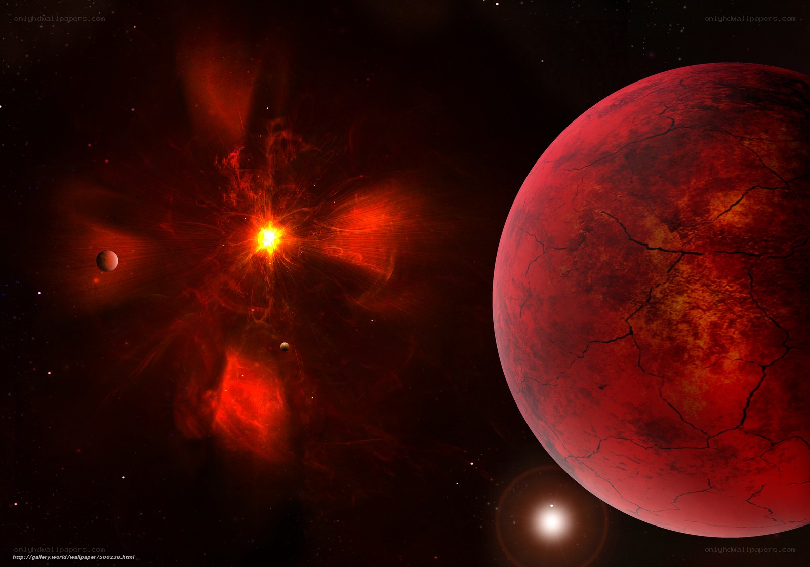 Red planet and star system