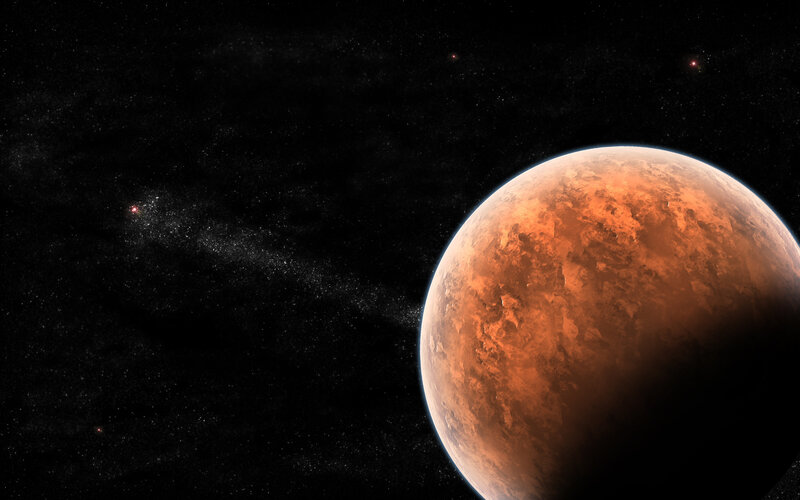 Red planet in deep space