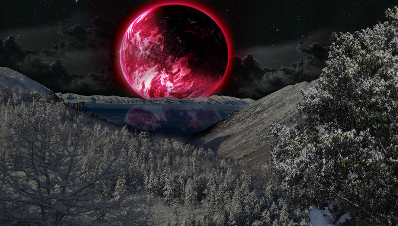 Red Planet in Night Sky