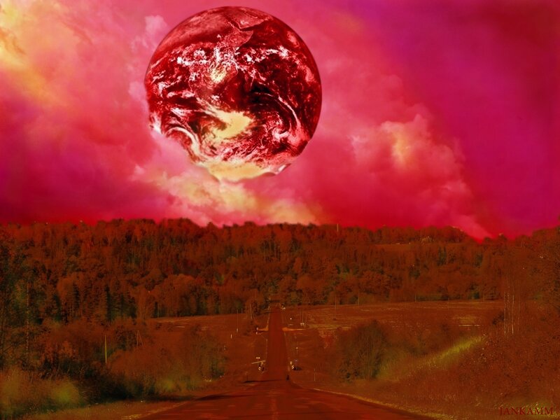 Red Planet in Sky — Dramatic