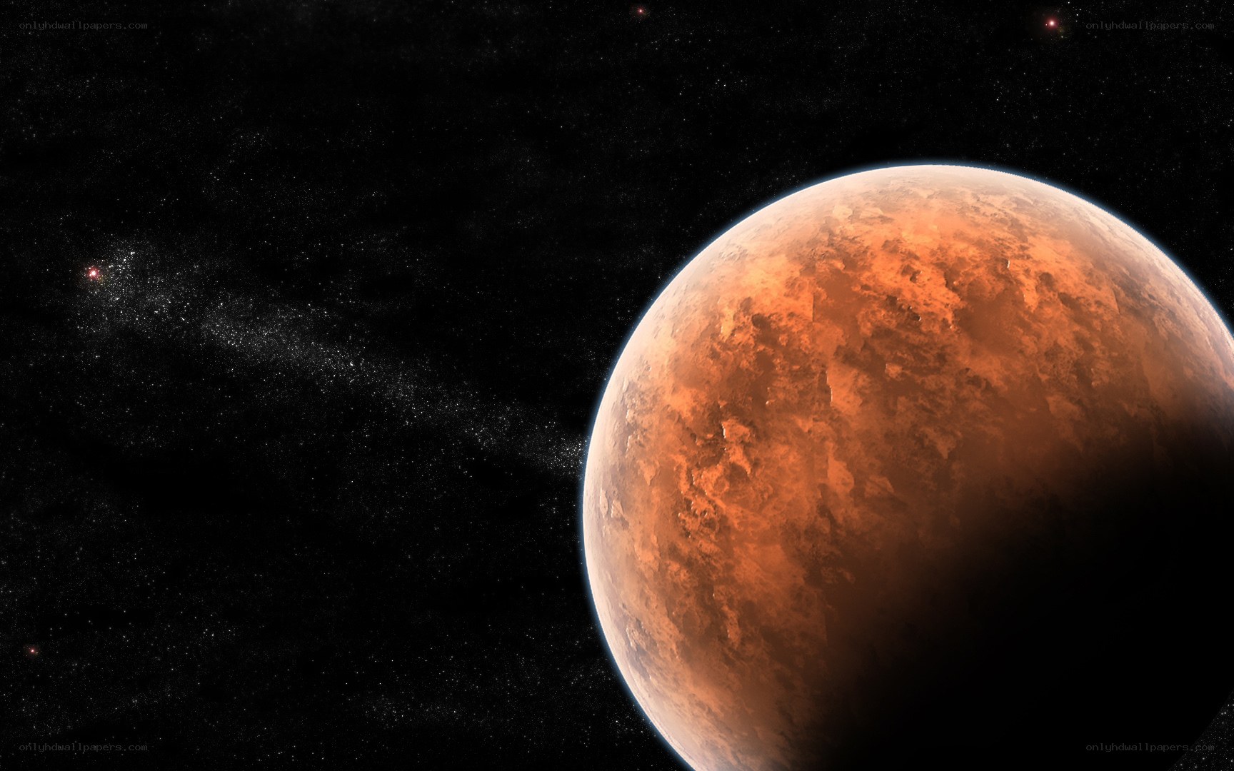 Red planet in space
