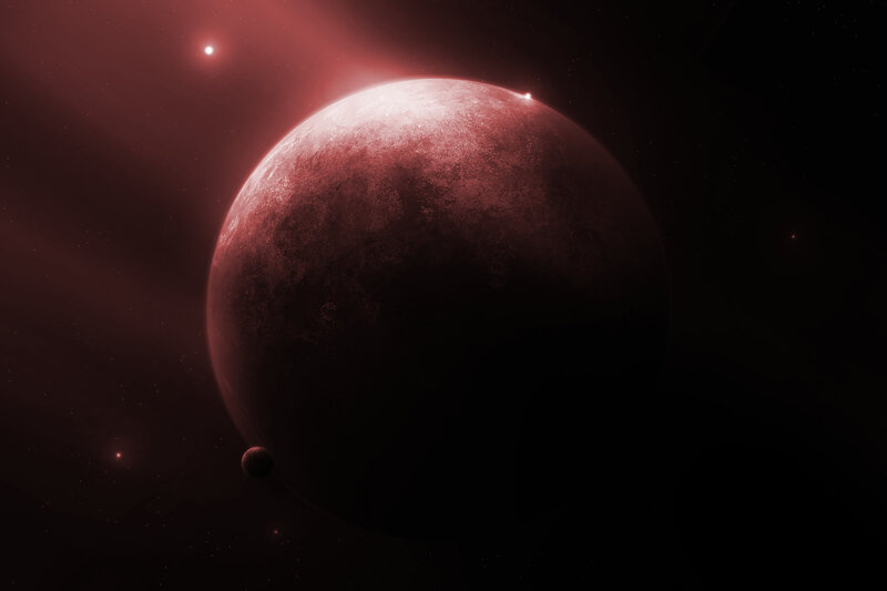 Red planet in space