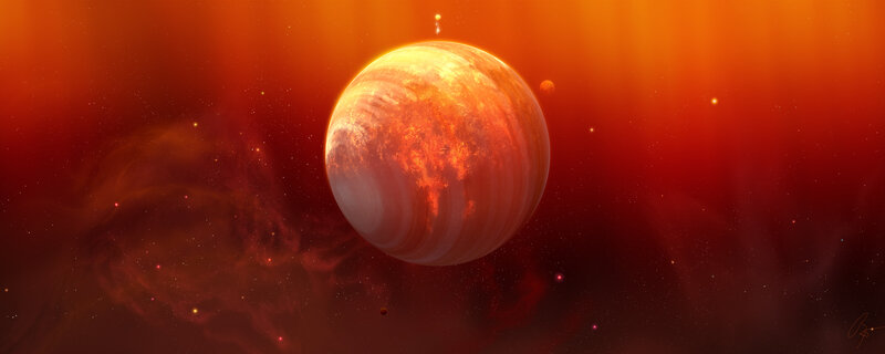Red planet in space