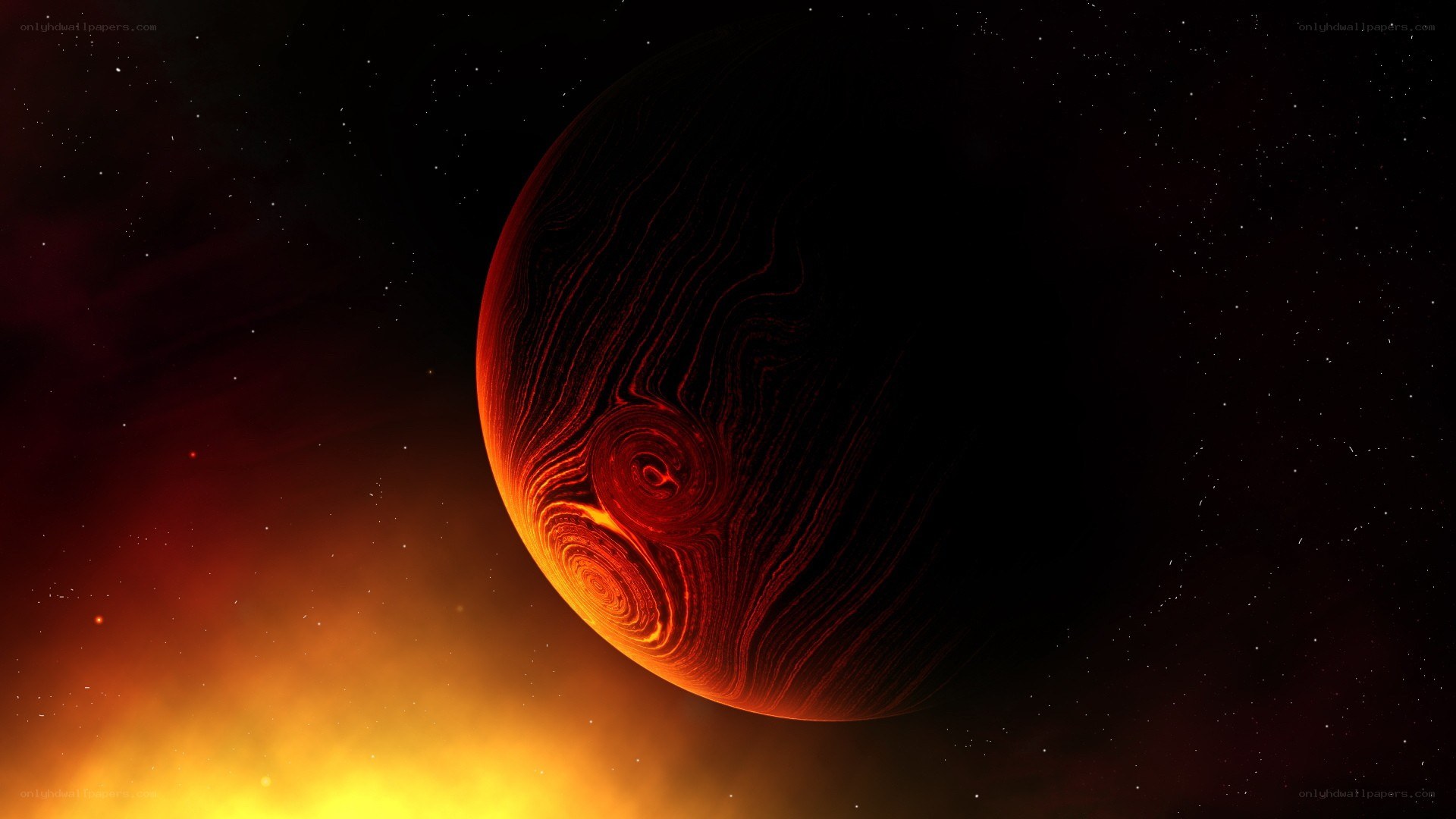 Red planet in space