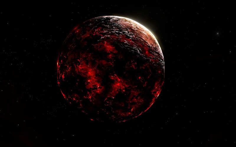 Red planet in space