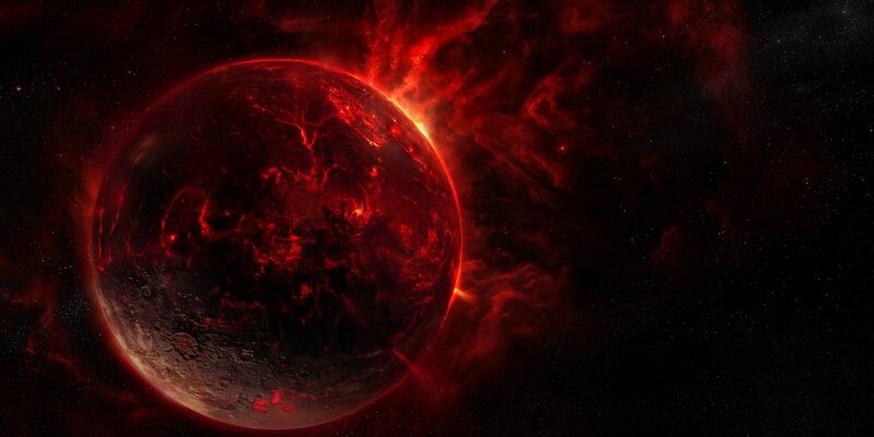 Red planet in space