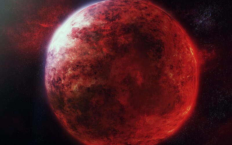Red planet in space