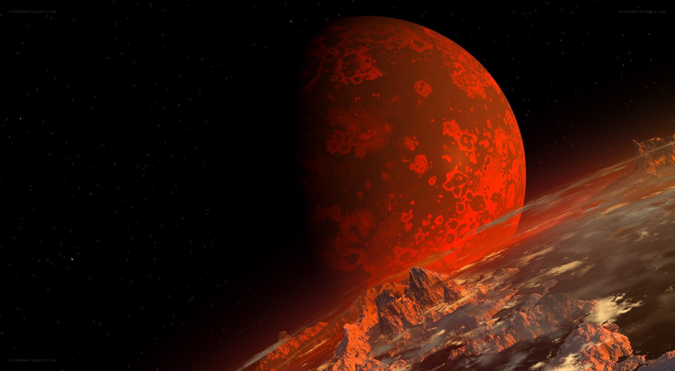 Red planet in space