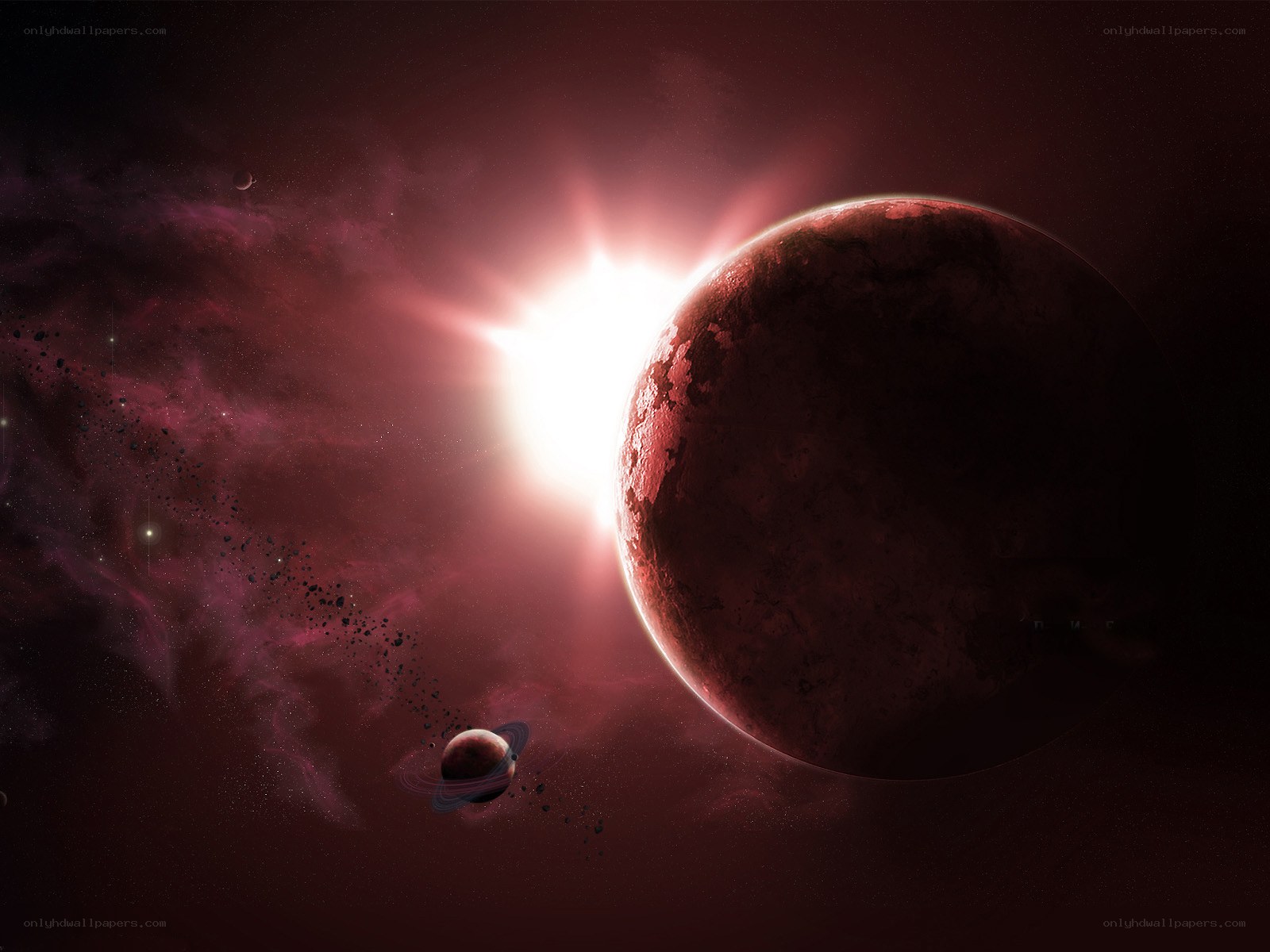 Red planet in space