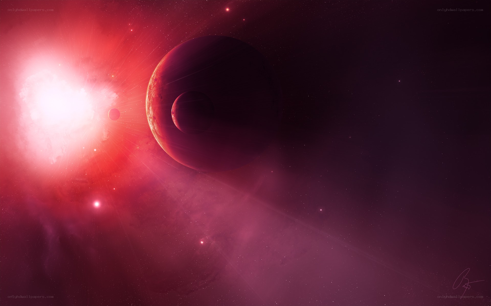 Red planet in space