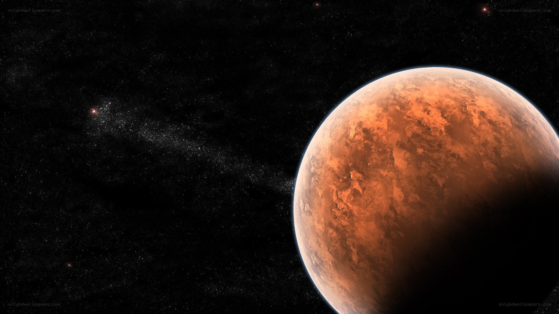 Red planet in space