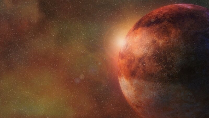 Red planet in space