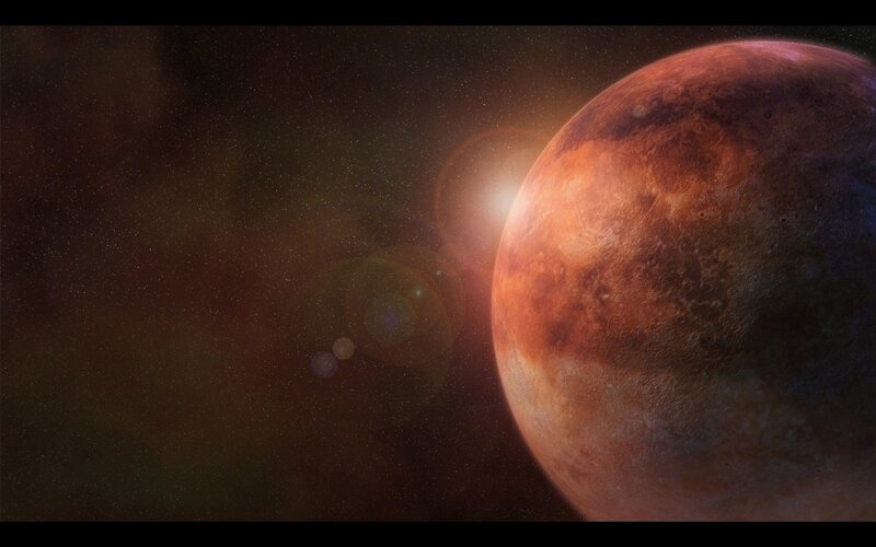 Red Planet in Space — Brown, Dramatic