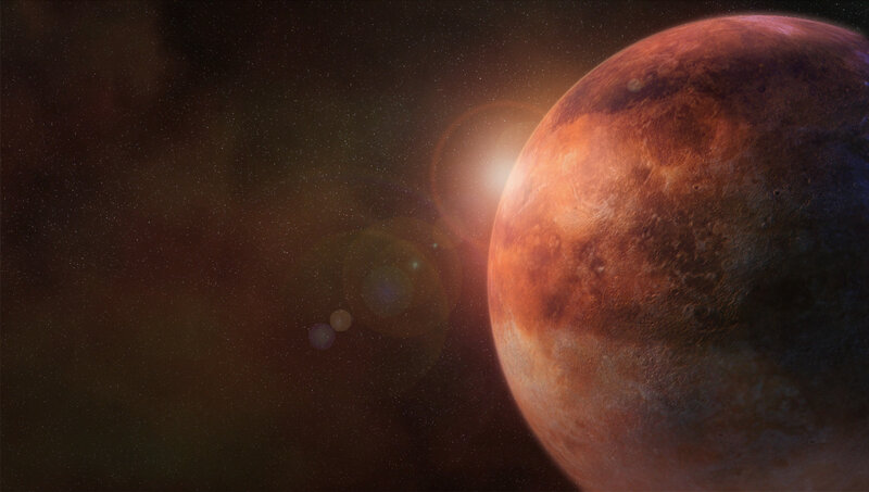 Red Planet in Space — Brown