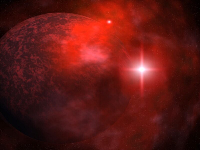 Red Planet in Space — Dramatic, Digital Art