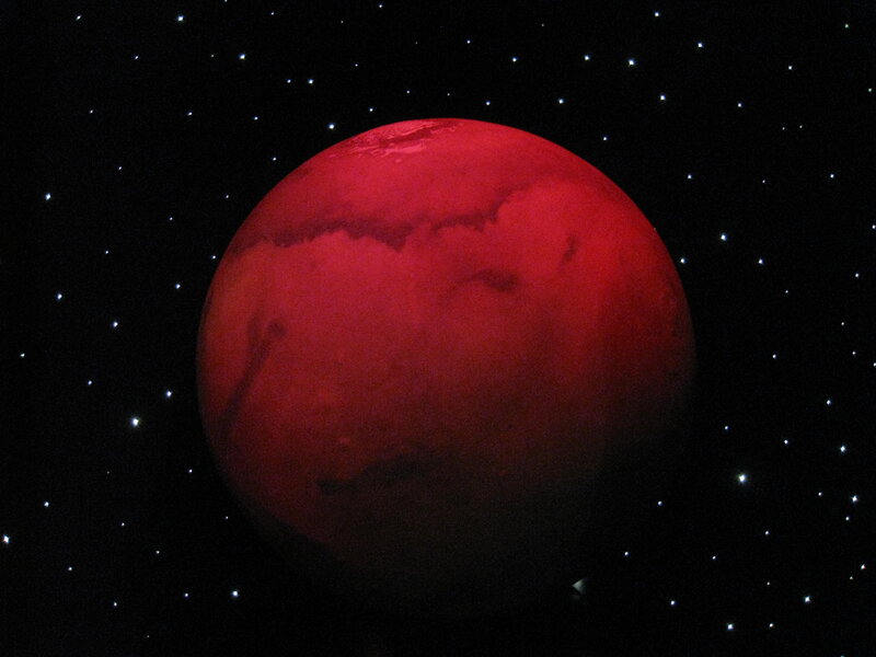 Red Planet in Space — Dramatic, Night