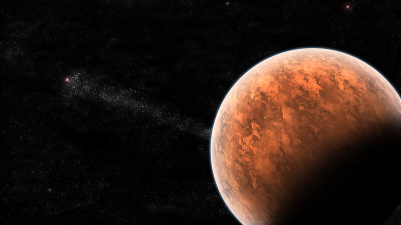 Red Planet in Space — Orange, Dramatic