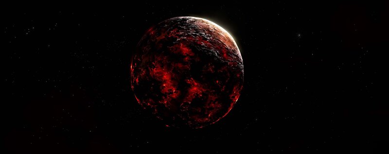 red planet in space