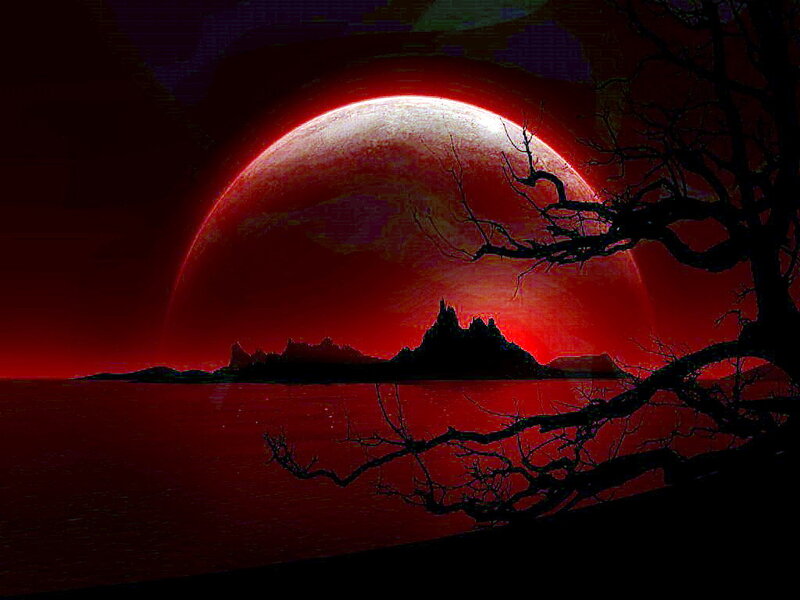 Red Planet over Island