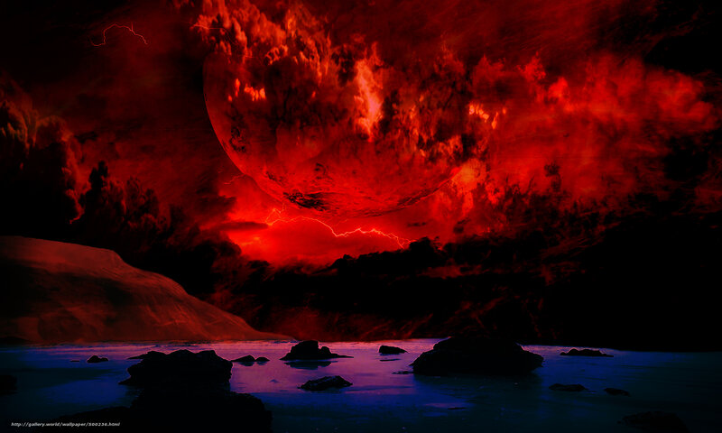 Red planet storm landscape